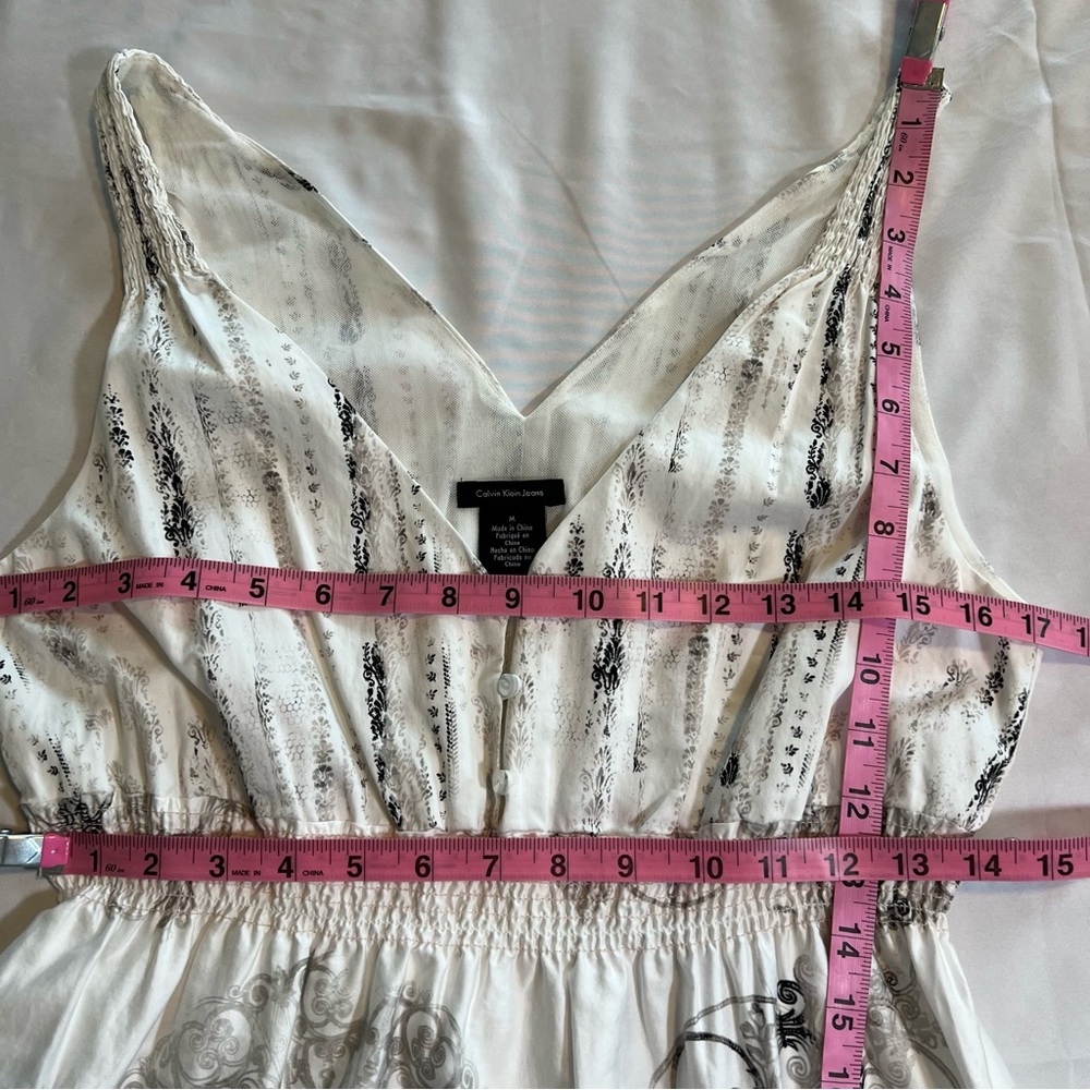 Calvin Klein Jeans Fit & Flare Cotton Ornate Graphic Dress Size Medium EUC - Picture 12 of 13